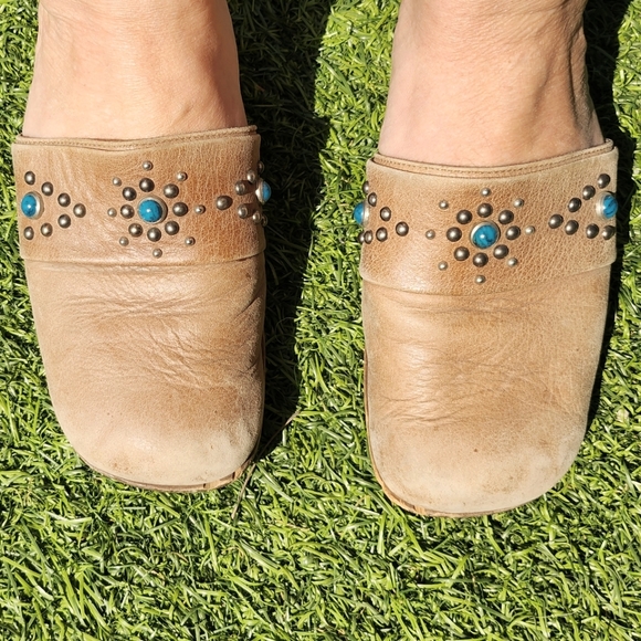 Brown Leather clogs size 7 - Picture 4 of 5